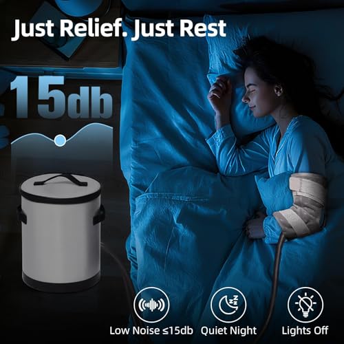 Image of MQ 14 QT Ice Machine for Knee After Surgery, Programmable Timer Gray Nylon Bucket Portable Cold Therapy Machine, Cryotherapy Pain Relief System for ACL Recovery, Sport Injuries