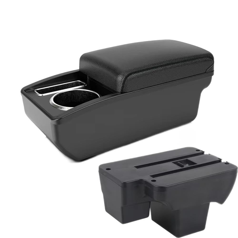 FSOZDBBPL For Polo 2020-2024 Car Armrest Box Storage Box Retrofit Parts Interior Parts(A2 Black line NO USB)