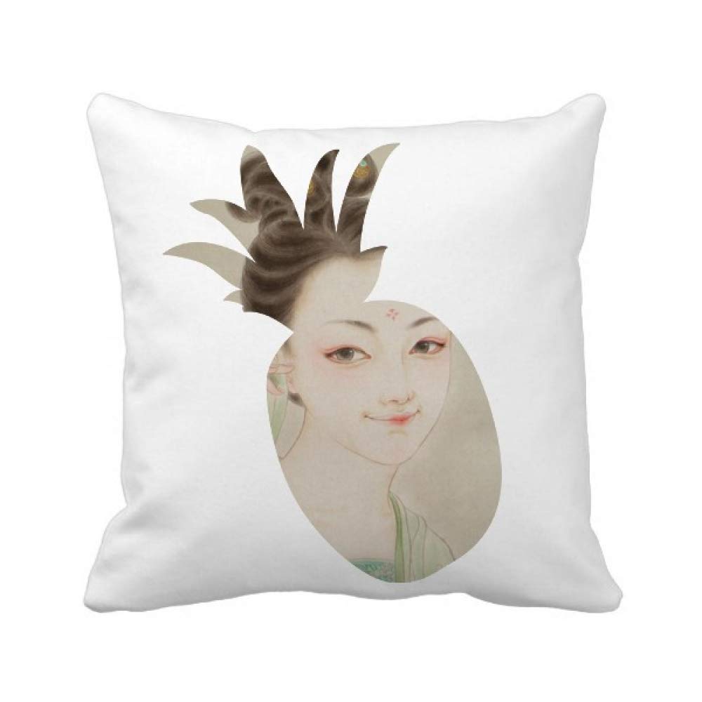 Housse de coussin ananas chinois vert pour décoration de véranda