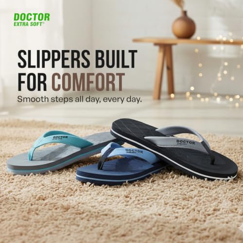 Image of DOCTOR EXTRA SOFT Women's Soft Slippers & Flip Flops, Orthopedic Cushioned Footbed, Lightweight Shock Absorbing Anti-Skid Comfortable Ladies Footwear for Walking, Home, Bathroom & Everyday Wear D-05