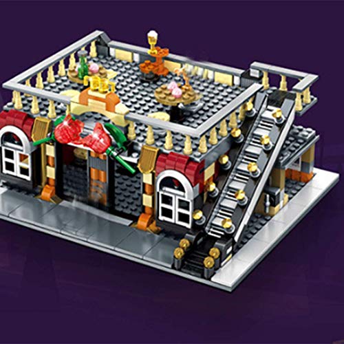 TYPIS 2488 Stück 5-in-1 Nachtclub Haus Bausteine Kit mit 8 Minifiguren und LED-Beleuchtung, Modulargebäude, Kompatibel… – Bild 6