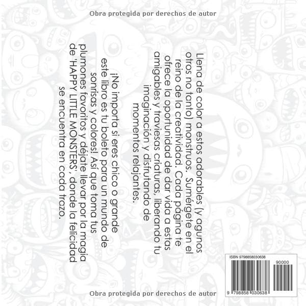 Vista 2 de HAPPY LITTLE MONSTERS coloring book, libro para colorear (Spanish Edition)