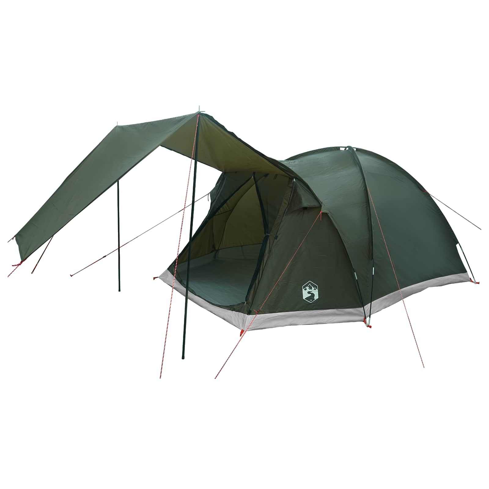 Tenda Capanna 8 Persone Poliestere Acciaio Marrone Grigio 425x370x192 cm