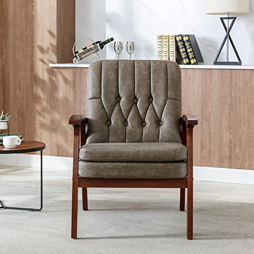Sillón moderno poliuretano Marrón miniatura 6