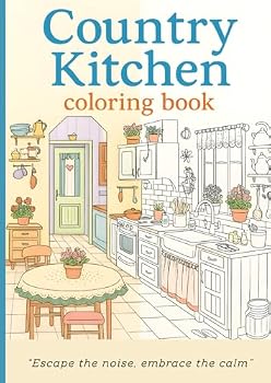 Paperback Country Kitchen Coloring Book for adults Book