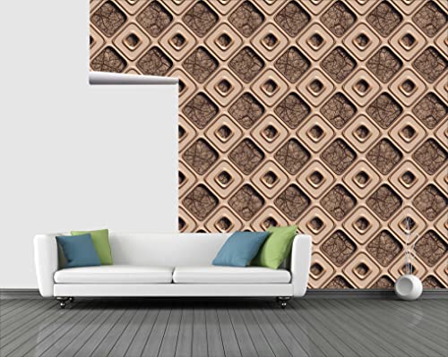 Image of CABANA HOMES Wall Stickers Botanical DIY 3D Wallpaper for Decals (45 x 125 cm, 2 Rolls) (12 sq. ft) Decorative Self Adhesive Wardrobe, Bedroom, Furniture, Door, Living Room, Brown
