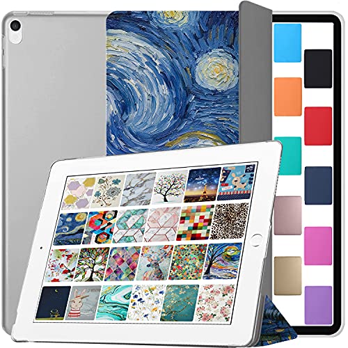 Image of DuraSafe Cases for iPad 10.5 Inch 2017 Air 3 2019 [ PRO 10.5 Air 3rd Gen ] A1701 A2152 A2123 MUUL2HN /A MUUK2HN /A MUUJ2HN /A MQDX2HN /A PrintediPad Cover Translucent Frosted Hard Back - Starry Night