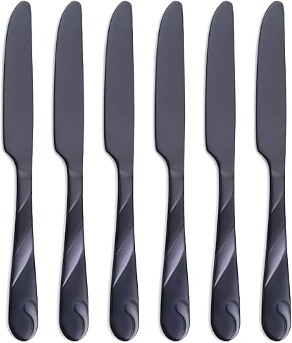 Juego de cuchillos de mesa brillantes de acero inoxidable de 9.2 pulgadas para cortar carne, carne de res, filete, adecuado para el hogar, cocina o