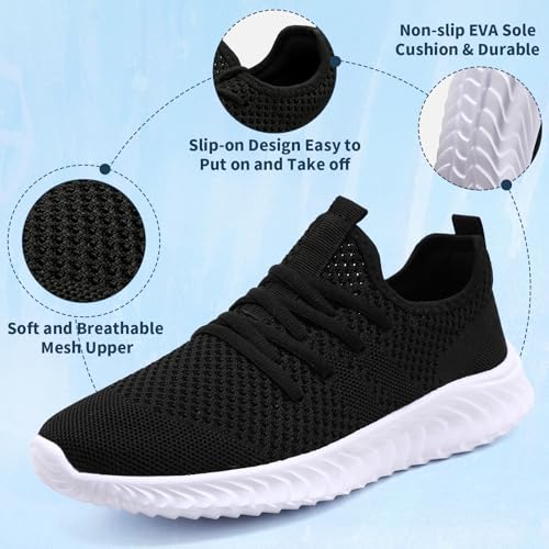 Image of running shoes women tennis sneakers slip on walking gym non slip shoes | work workout athletic casual jogging shoe