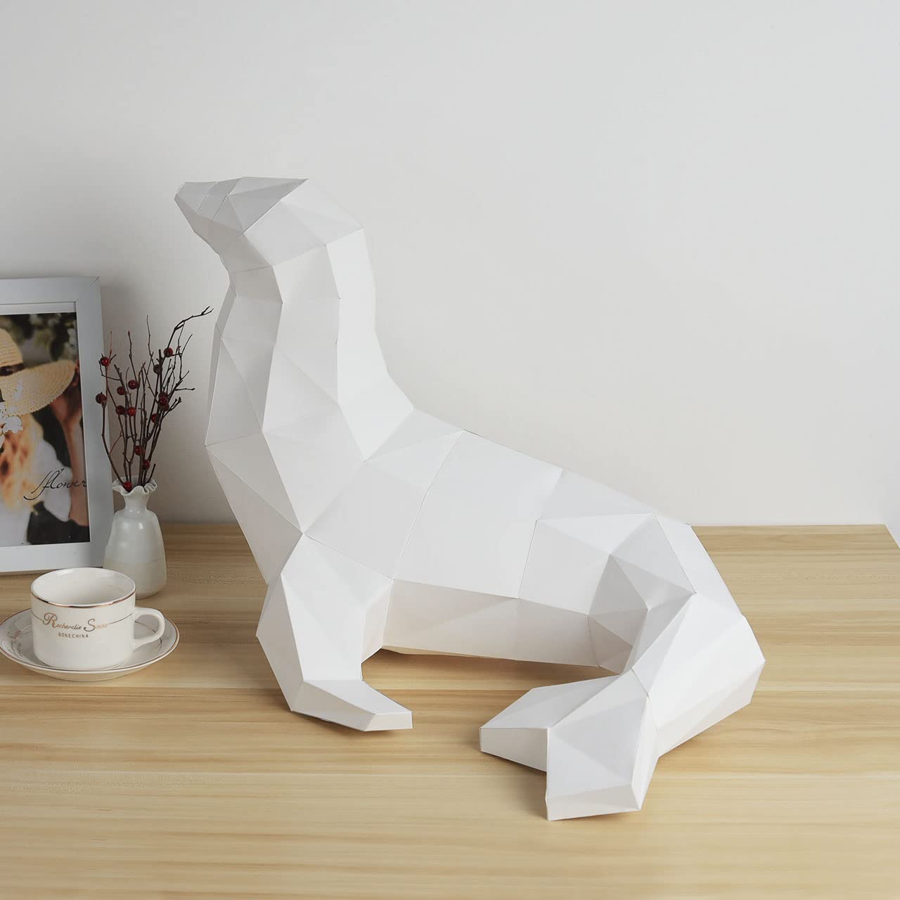 HANLTOR PAPERLAMP Lamp for Bedrooms Living Room Seal Shaped Desktop Light, Gift Ideas DIY Paper Table Lamp Floor Lamp Pre-Cut Origami