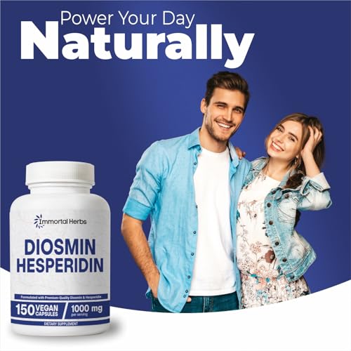 Image of Diosmin Hesperidin 1000mg Complex, 150 Capsules, Citrus Bioflavonoids Rich Fruit Extract, 100% Vegetarian, Non-GMO & Gluten Free Diosmin Supplement with Max Strength