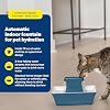 PetSafe Drinkwell Pagoda Pet Fountain,70 oz/ 2L Capacity,Elevated Indoor Ceramic Cat Fountain, 2 Levels of Free-Falling Streams, Included Carbon & Foam Filter Provide Fresh Water with Every Sip, Blue