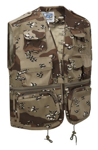 Army and Outdoors Camouflage Multi-Pocket Utility Vest Waistcoat Gilet (L, US Desert/Chocolate Chip)