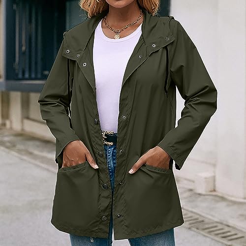 Chubasquero impermeable de mujer con capucha y diseño cómodo de talla grande 7