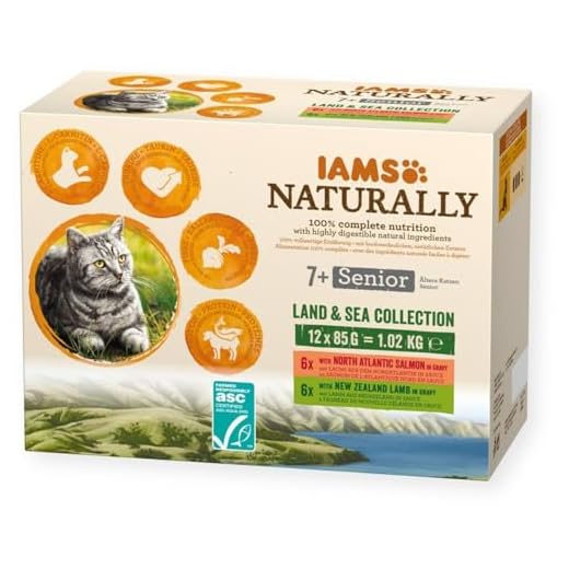 IAMS Naturally Colección Tierra y Mar para Gatos Senior 12x85g
