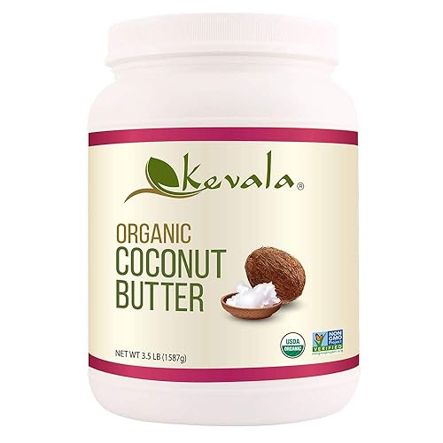 Kevala Mantequilla de coco orgánica, 3.5 libras, 56 onzas, cruda orgánica, mantequilla de coco para untar, pura, sin gluten, sin lácteos, vegana