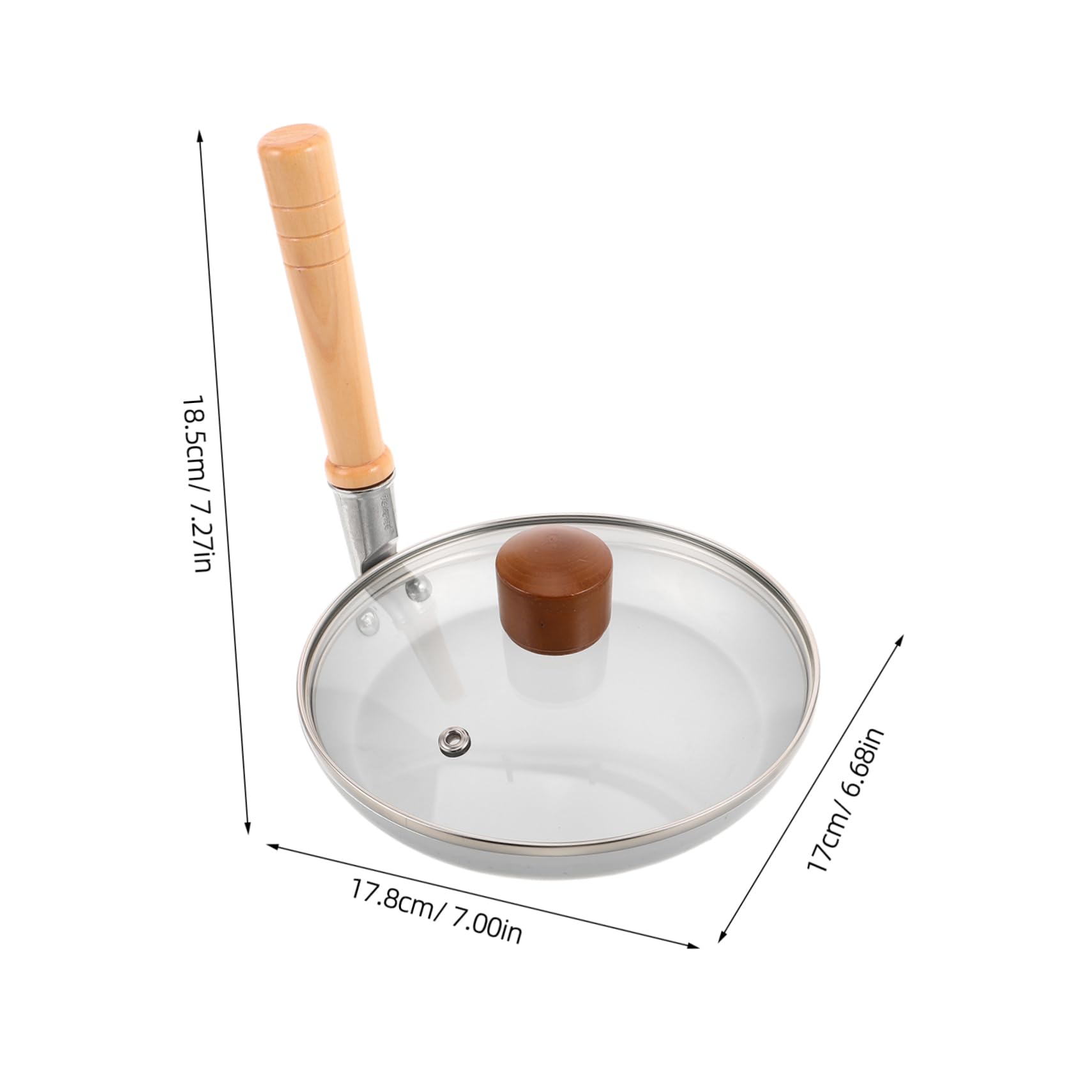 VALICLUD Eierpfanne mit Deckel, Kompakte Aluminiumpfanne mit Holzgriff