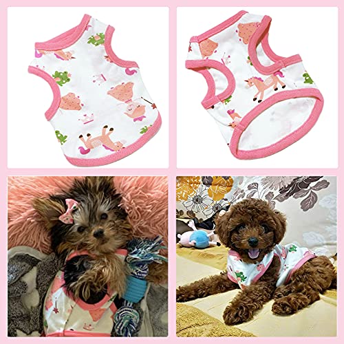 Petcare 3 Pack Dog Shirt Cute Puppy Dog Clothes For Small Dogs Girl Soft Cotton Pet Sleeveless Vest Chihuahua Yorkie Clothes Shih Tzu Dog Outfit Doggy Kitten Small Dog Clothes Female,M #TOP4