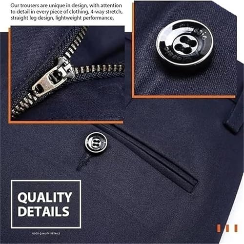 Calormas Mens Dress Pants, Timelessflex - Men's High Stretch Straight Fit Pants, Suit Work Pants, Men's Straight Fit.4
