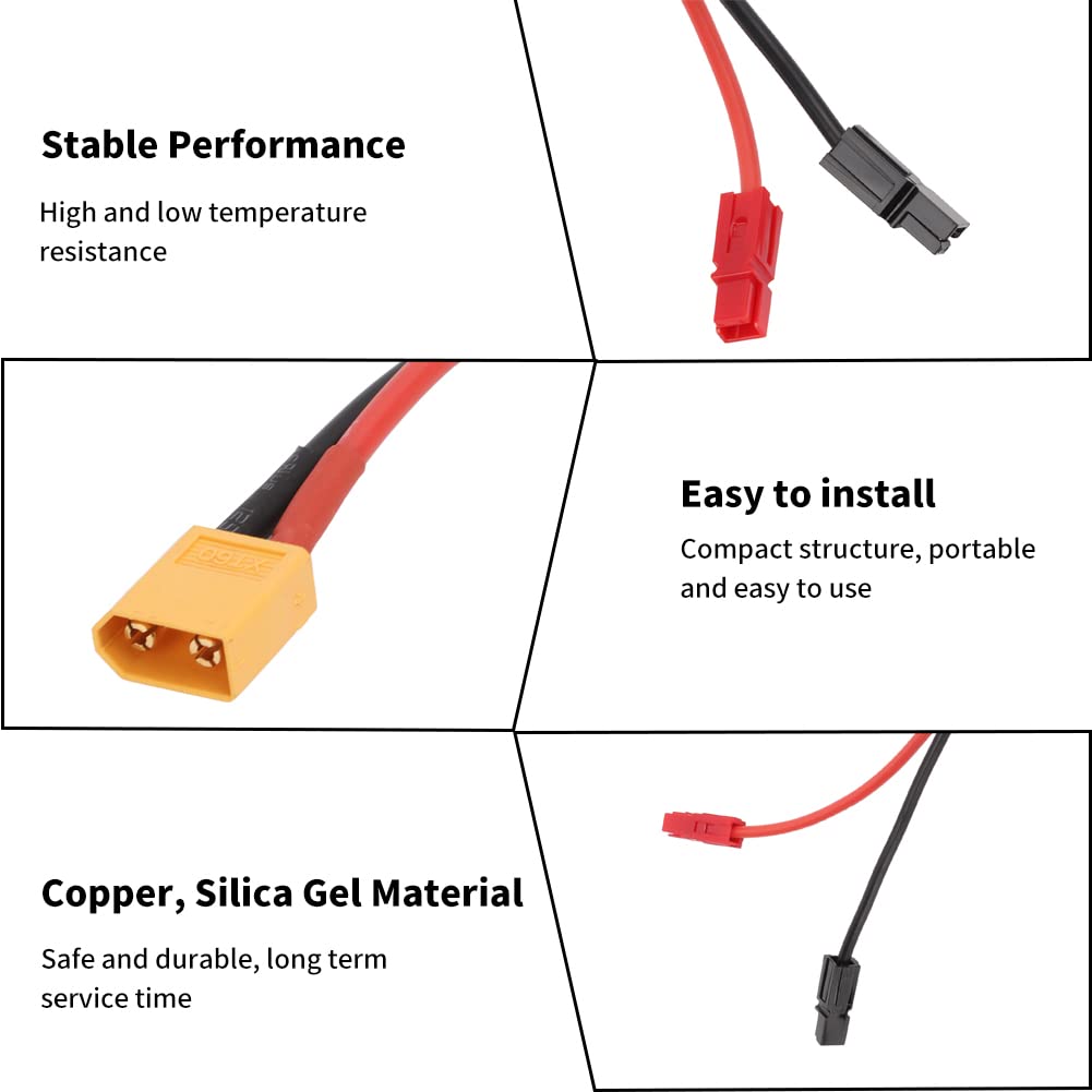 Złącze XT60, Odporność na Temperaturę Przewód Miedziany z żelem Krzemionkowym XT60 do Adaptera Anderson Przedłużacz XT60