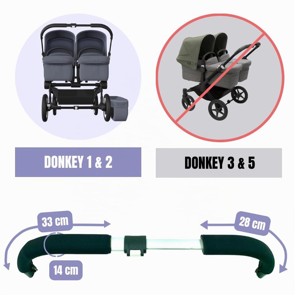 PROTEC TIF | Schutzhüllen aus Neopren kompatibel mit der Schiebebügel von Bugaboo Donkey. (Ersetzt nicht den Schaum)