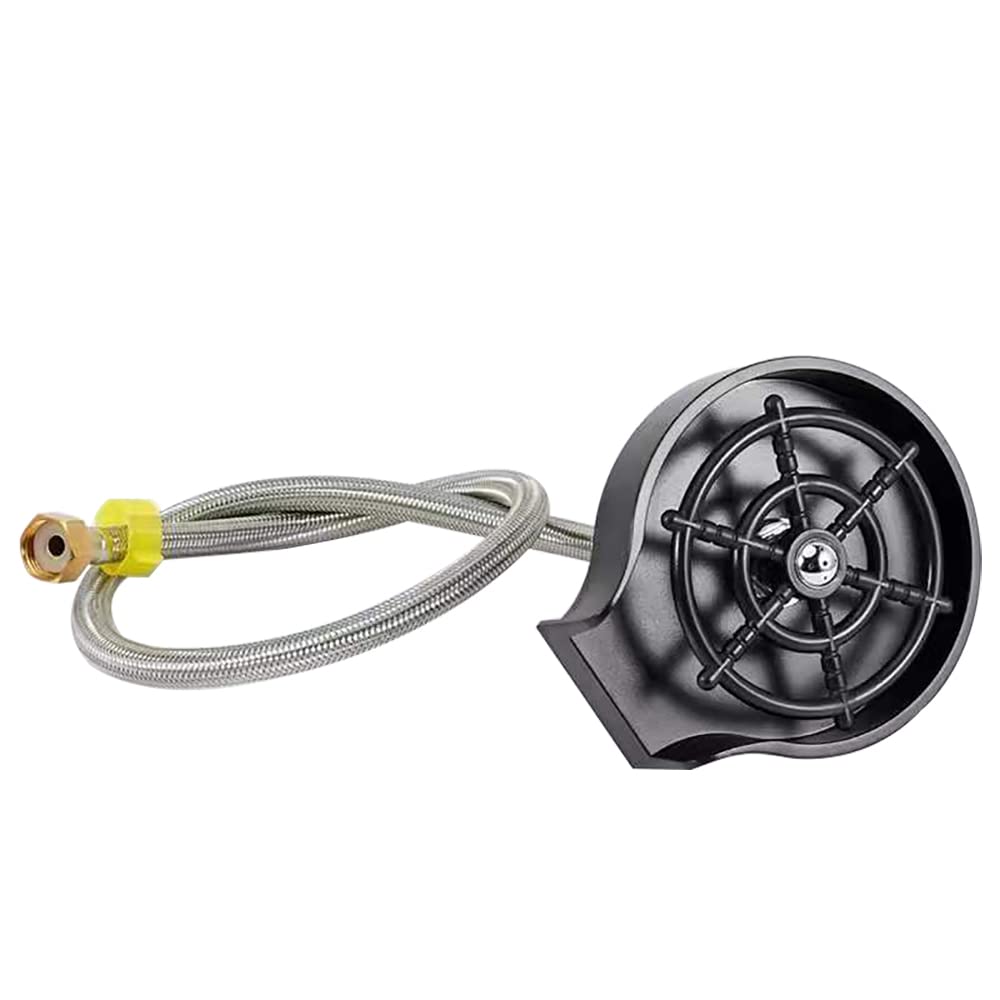 Glass Rinser For Kitchen Sink - Metal Cup Washer, Faucet Cup Rinser Cleaner Kitchen Sink Bottle Washer For Bar (Silver, US Model)