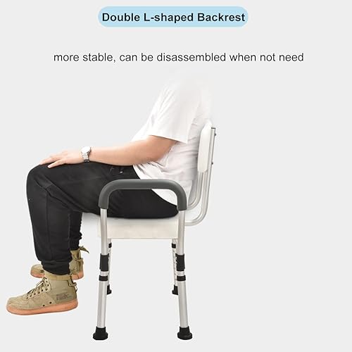Miniatura 7 de usego Silla de ducha con asas, asiento de seguridad para ducha, banco de transferencia, silla de bañera, asiento de baño, cojín de espuma para
