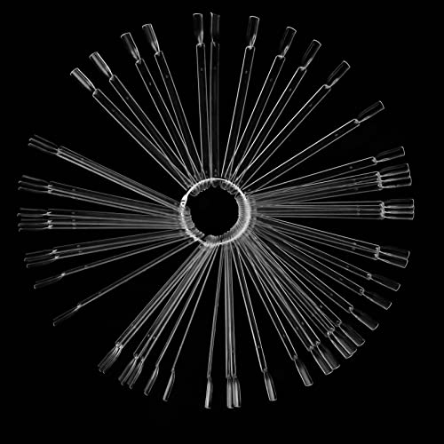 Muklei 150 Pcs Clear Nail Swatch Sticks With Ring, Transparent Nail Simple Sticks Fan Shape Nail Art Display Tips For Display, Practice, Diy And Collection, 200 Number Labels Included #TOP3