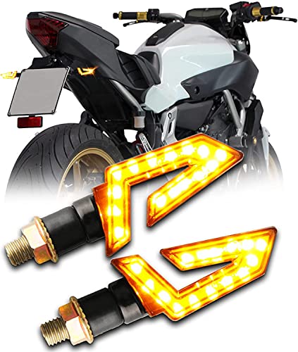 Image of DREAMIZER 2PCS Arrow Motorcycle Turn Signals 15 LED 12V Motorcycle Blinkers Indicators Amber Lamp Compatiable for Motorbike Scooter Quad Cruiser Off Road Touring