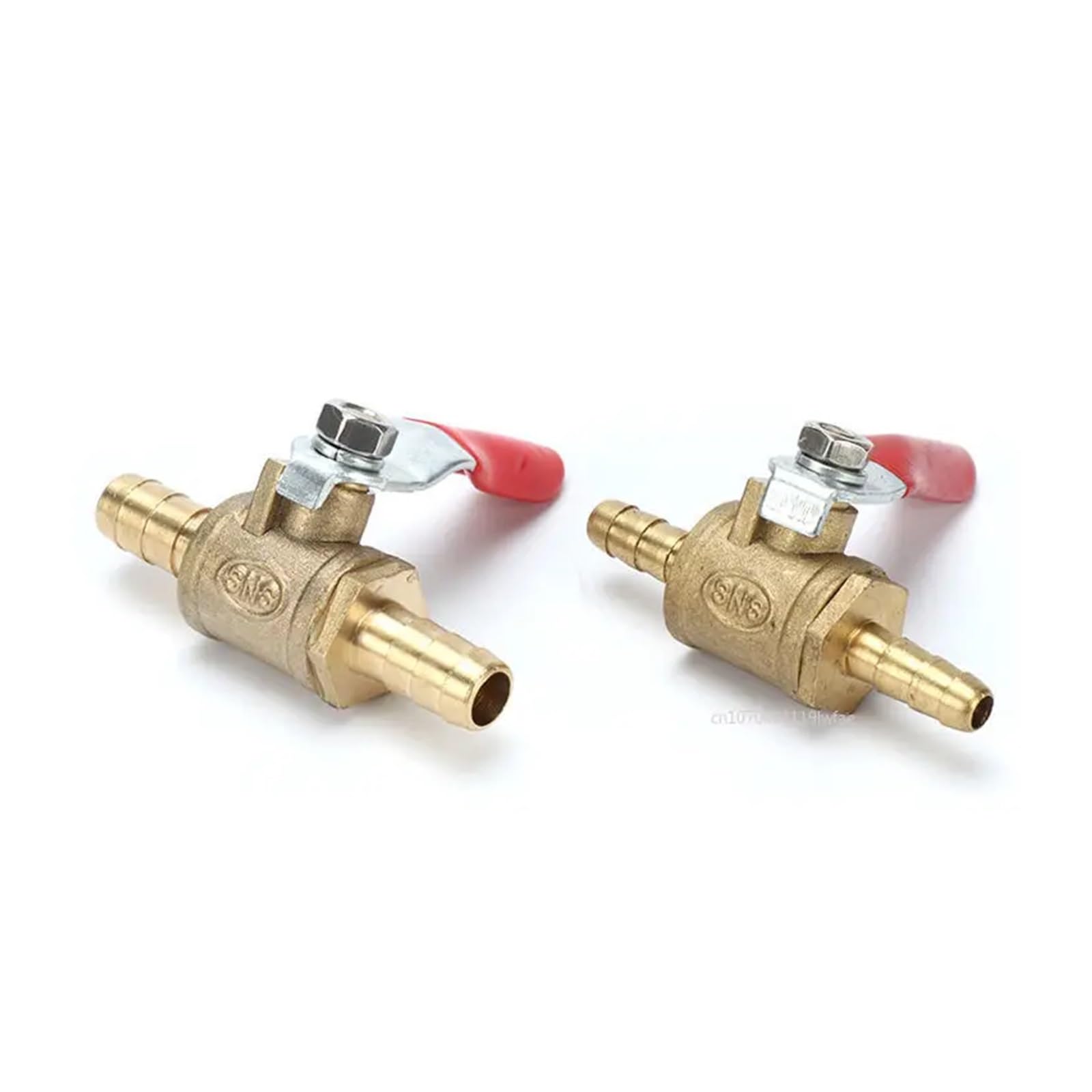 Llave De Paso Agua Conector neumático de 6 mm a 19 mm, mango, reductor de manguera, espiga, latón en línea, válvula de bola de cierre for línea de agua(16mm Barb)