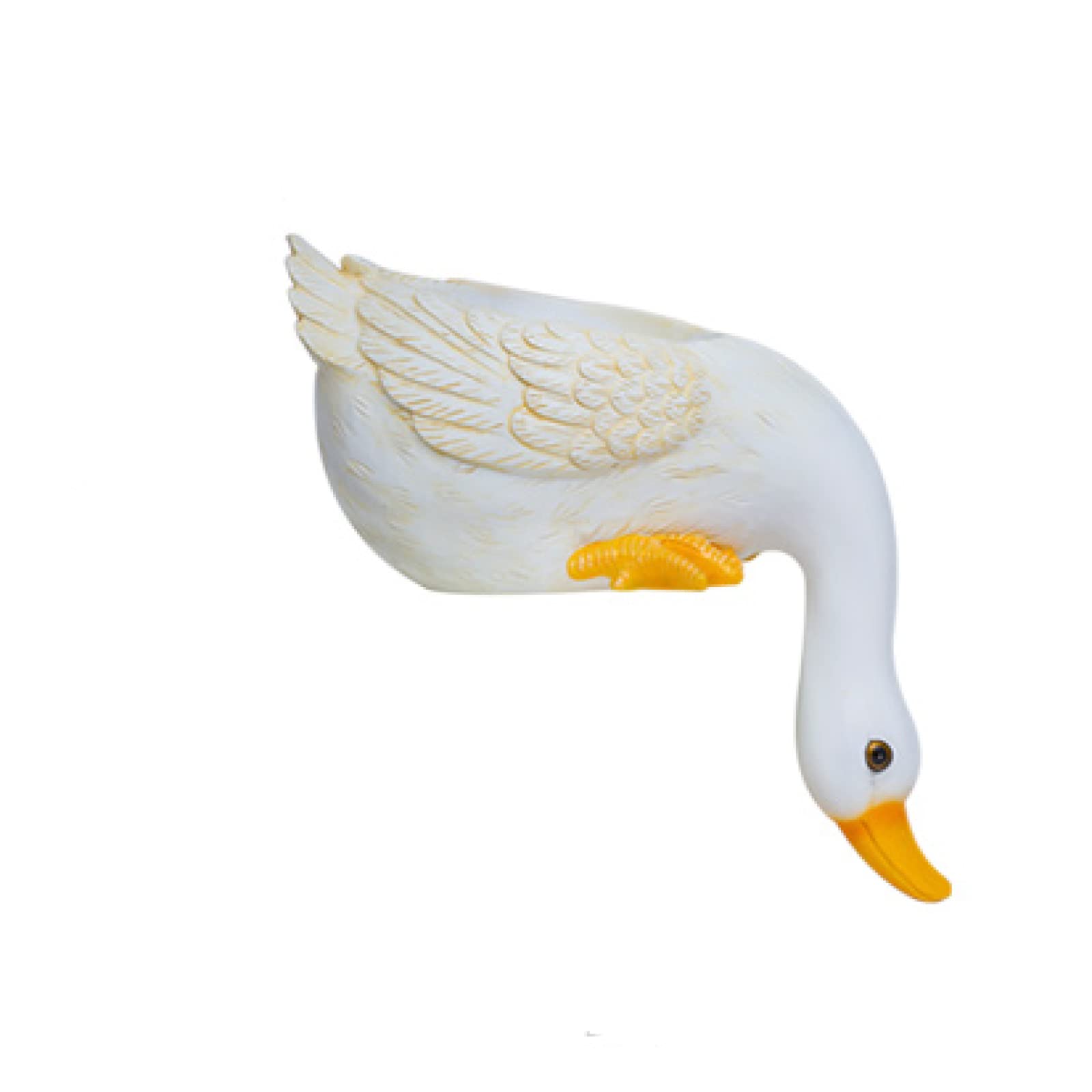 Statue pot de fleur petit canard mignon en résine blanche pour décoration de salon et bureau
