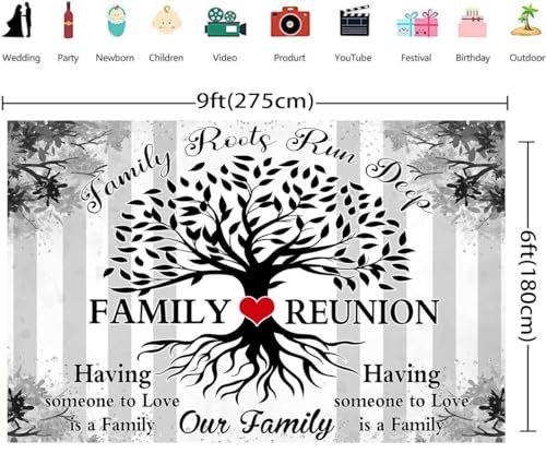 Black White Family Reunion Backdrop 9x6ft Family Reunion Decorations by MCCKTIU - Used condition - Image 7