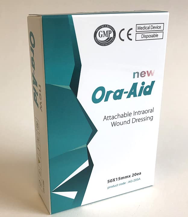 SURGICAL SMART Ora-Aid Attachable Intraoral Wound Dressing, Protect Intraoral Wounds from Food & Bacteria, Protect Suture Thread from Tongue Irritation, Self Adhesive with Saliva, (50x15mm)