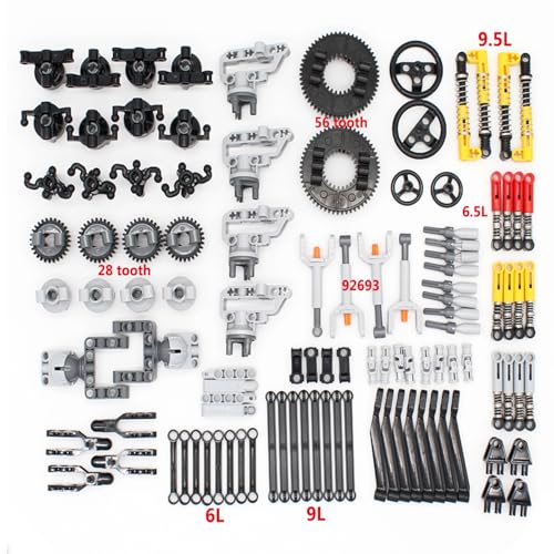 Image of 136PCS Pneumatic Kits - Compatible with Mainstream Technic Parts, Replacement Pieces - Hydraulics, Pump, Push Rod, Connectors