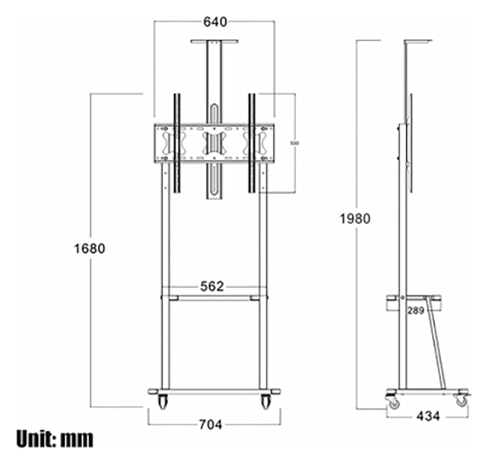 Soporte para TV con ruedasSoporte para TV Giratorio y de pie para Pantallas planasTV móvil con Altura Ajustable Fácil Movilidad para Uso en el hogar y la Oficina