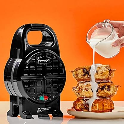 PowerXL Waffle Star - Waffeleisen für gefüllte Waffeln - 18cm - Antihaft-Beschichtung - Wafflemaker mit Anti-Tropf-Rinne - herzhafte & süße Waffeln - Waffeln aus Gemüse, Pizza oder Schokolade – Bild 3