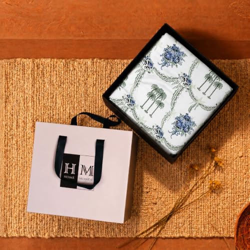 Image of HOMEMONDE 100% Cotton Reversible Dohar Double Bed Size | 300 TC AC Blanket Comforter | Soft Lightweight Bed Blanket Quilt | Premium Gift Box Included (84 x 94 Inch, Light Grey & Green, Pack of 1)