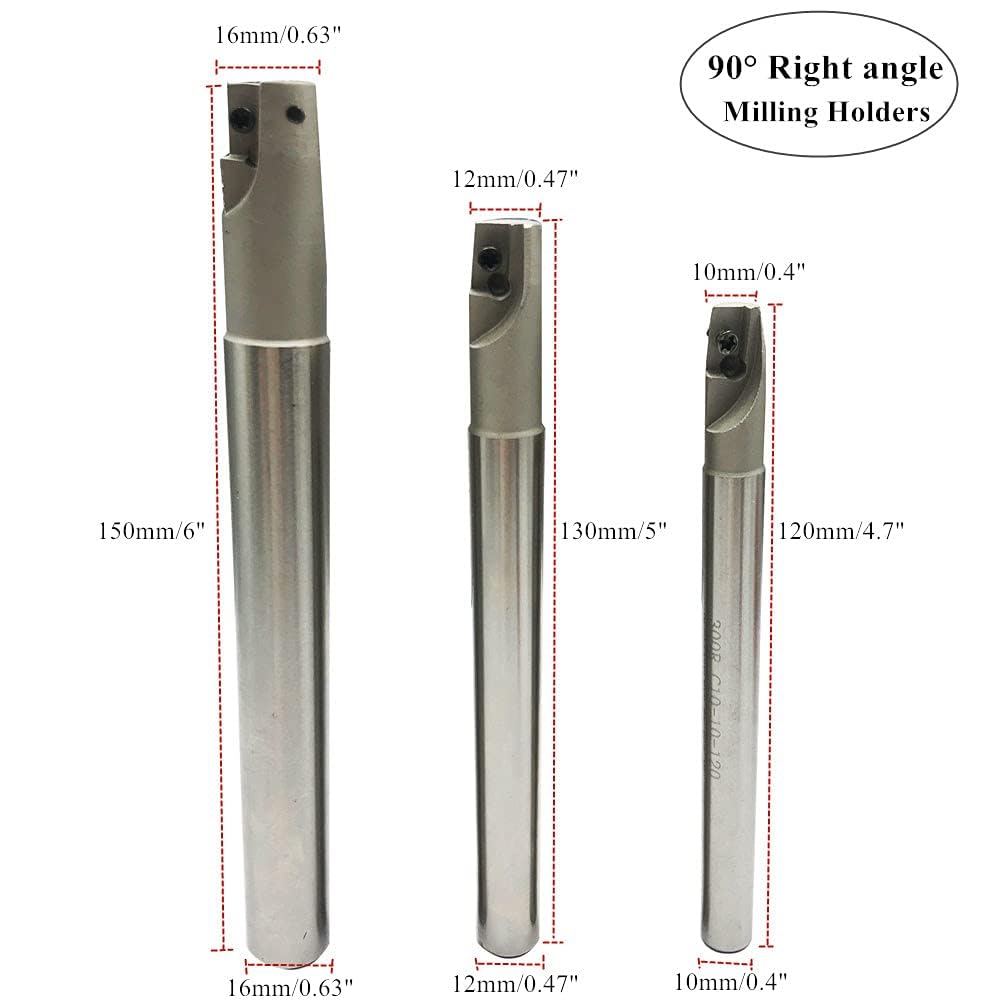 JTR 3pcs 90 Degree BAP300R End Mill Holders Indexable Inserts Tool Holder with 10pcs APMT1135PDER Milling Inserts for Machining Steel, Cast Iron — Amazon image 2