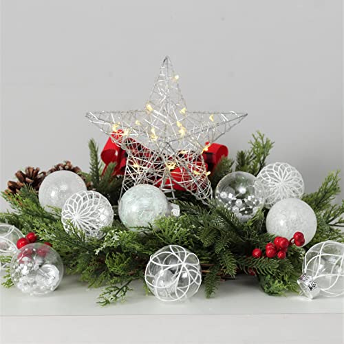 Clear Christmas Ball Ornaments, 30Ct 2.36 Inch White Christmas Ornaments Balls For Christmas Tree With Delicate Stuff Shatterproof Hanging Xmas Tree Baubles Decorations For Wedding Christmas #TOP3