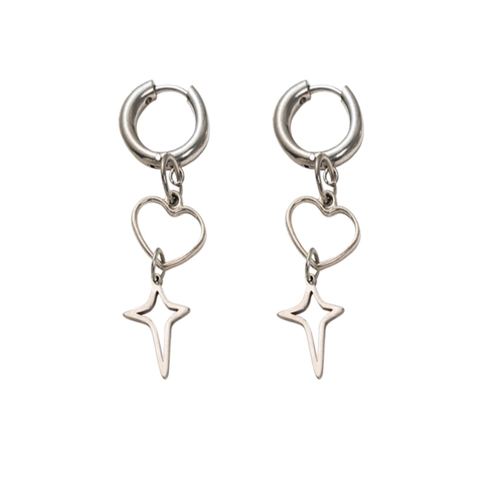 SLUYNZ Orecchini Doppi Piercing A Stella – Argento 925 Con Catena E Zirconi - 2