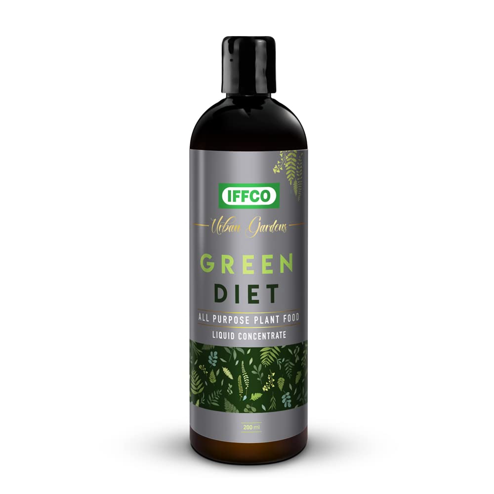 IFFCO URBAN GARDENSGreen Diet - 200 ML - Organic Plant Food For Potted Indoor & Outdoor plants, Balanced Macro & Micro Nutrients, Water Soluble