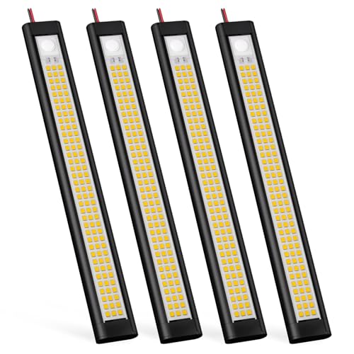 GZV 12V LED Light Strip, Enclosed Trailer Light, 12 Volt Lights, LED Strip for RV Interior, Trailer, Cargo, Truck, Van, Shed(4Pack, 4000K, Black)