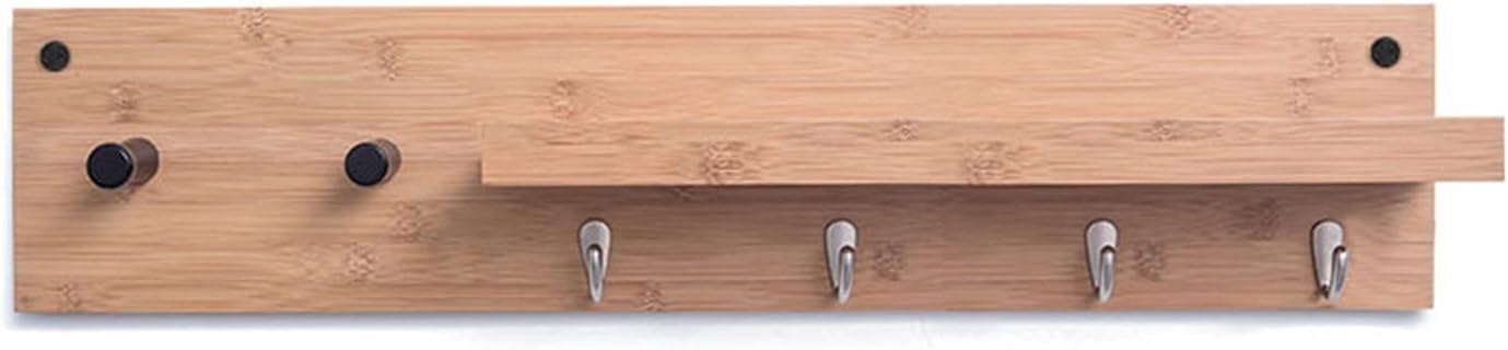 Key Holder for Wall Decorative, Clothes Rack with Metal Hooks, Entryway Shelf, Strong Load-Bearing, for Storage at Bedroom Bathroom (Size : 7 Hooks) ()