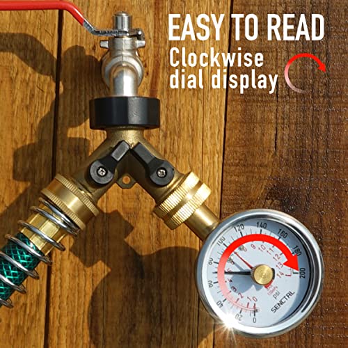 senctrl 0-200 psi water pressure gauge test with lazy hand lead-free waterproof 2534 dial size 3434 female garden hose thread stainless steel case for home potable water house tube