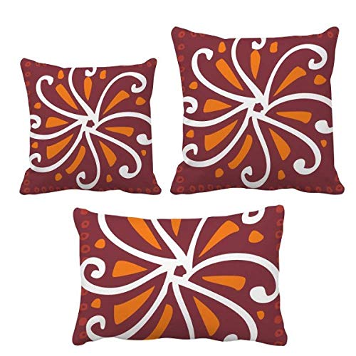 Housse de coussin chrysanthème mexicain marron taie déco salon - 2