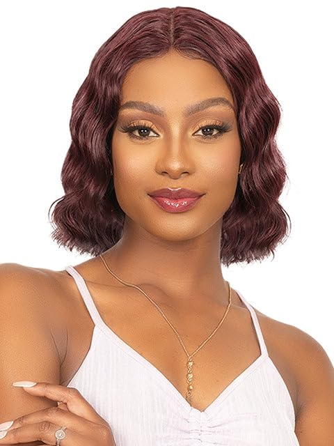Janet Collection Natural Deep Part 100% Natural Virgin Remy Human Hair Loose Deep Wave Hair KAMEL Wig with Baby Hair. (COLOR# 99J)