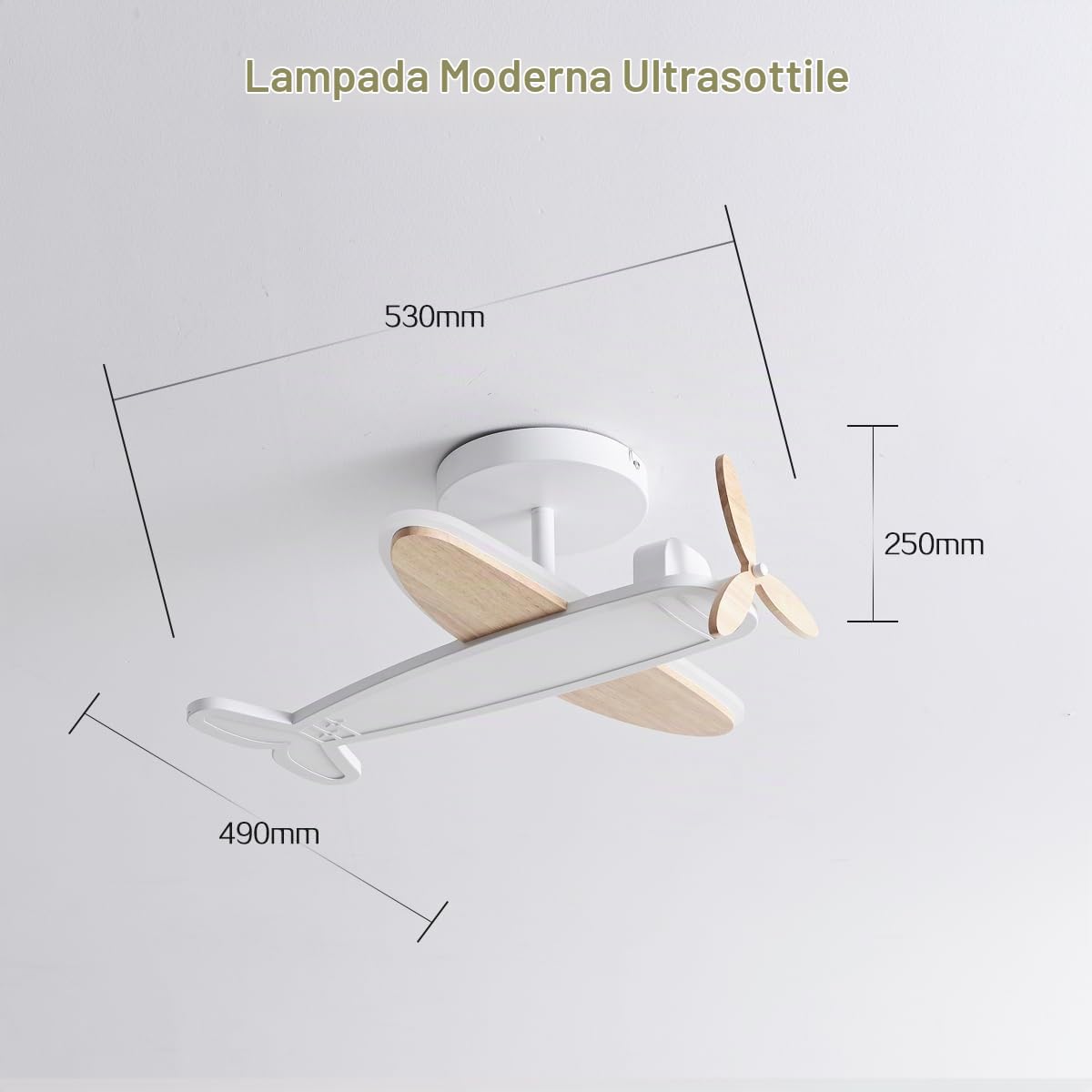 Lampada da soffitto LED dimmerabile per bambini, 40W lampada da soffitto LED con telecomando 3000K-6500K moderno aereo per bambini Led plafoniera per camera da letto