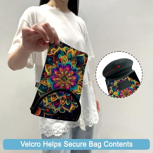 Image of Neoprene Cell Phone Sleeve Pouch Case Bag with Crossbody Strap Neck Lanyard for Women 7.5 X 4.3 in Floral