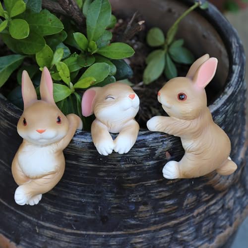 Sculptures décoratives de lapin pour bureau et décorations pour plantes - 7