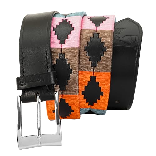 Polo Belt 100% Leather Embroidered Unisex Gaucho Argentina Strong Argentinian Style Hand Stitched Argentinian Leather